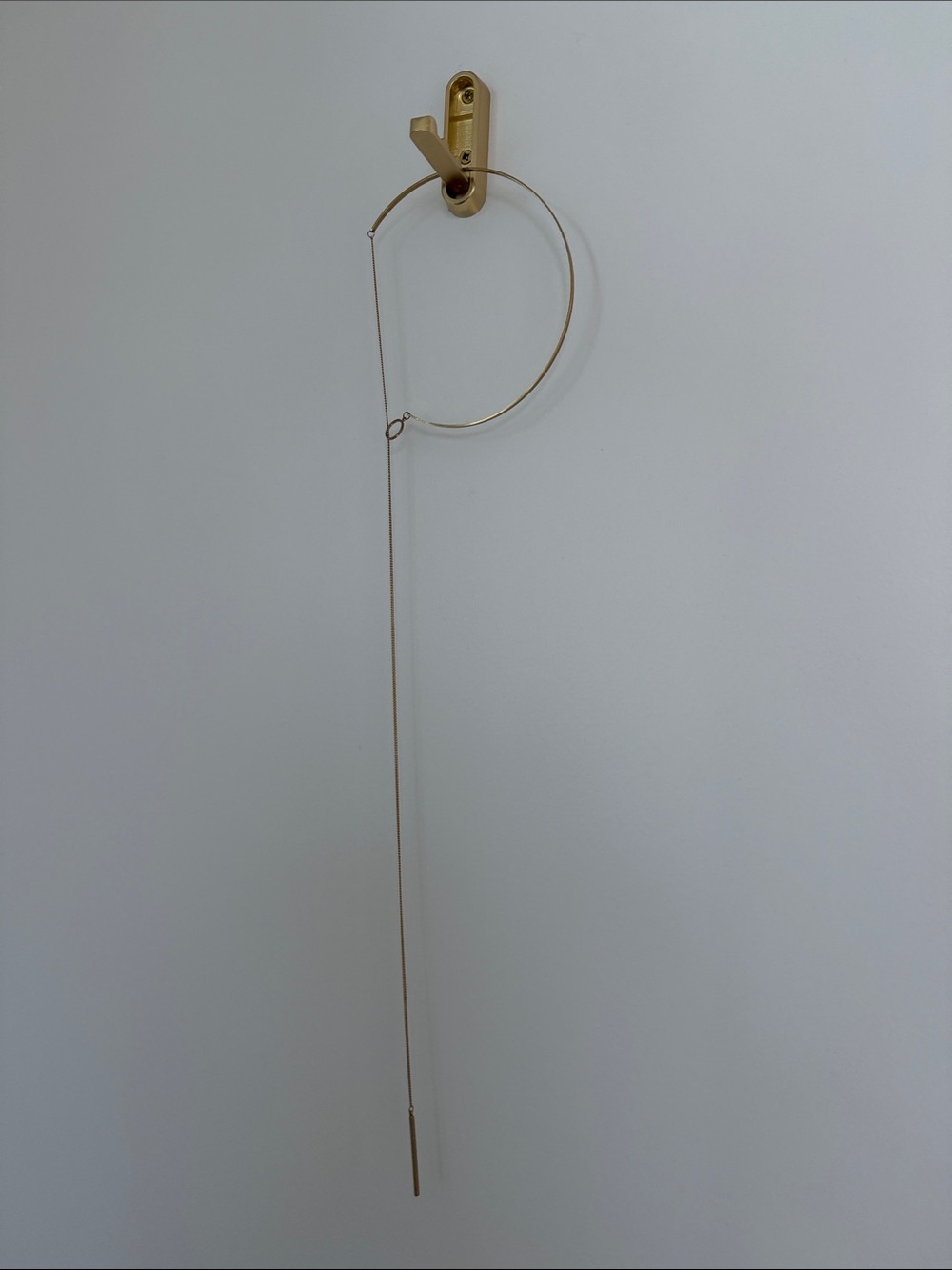 Delicate Long Gold Threader Hoop Necklace